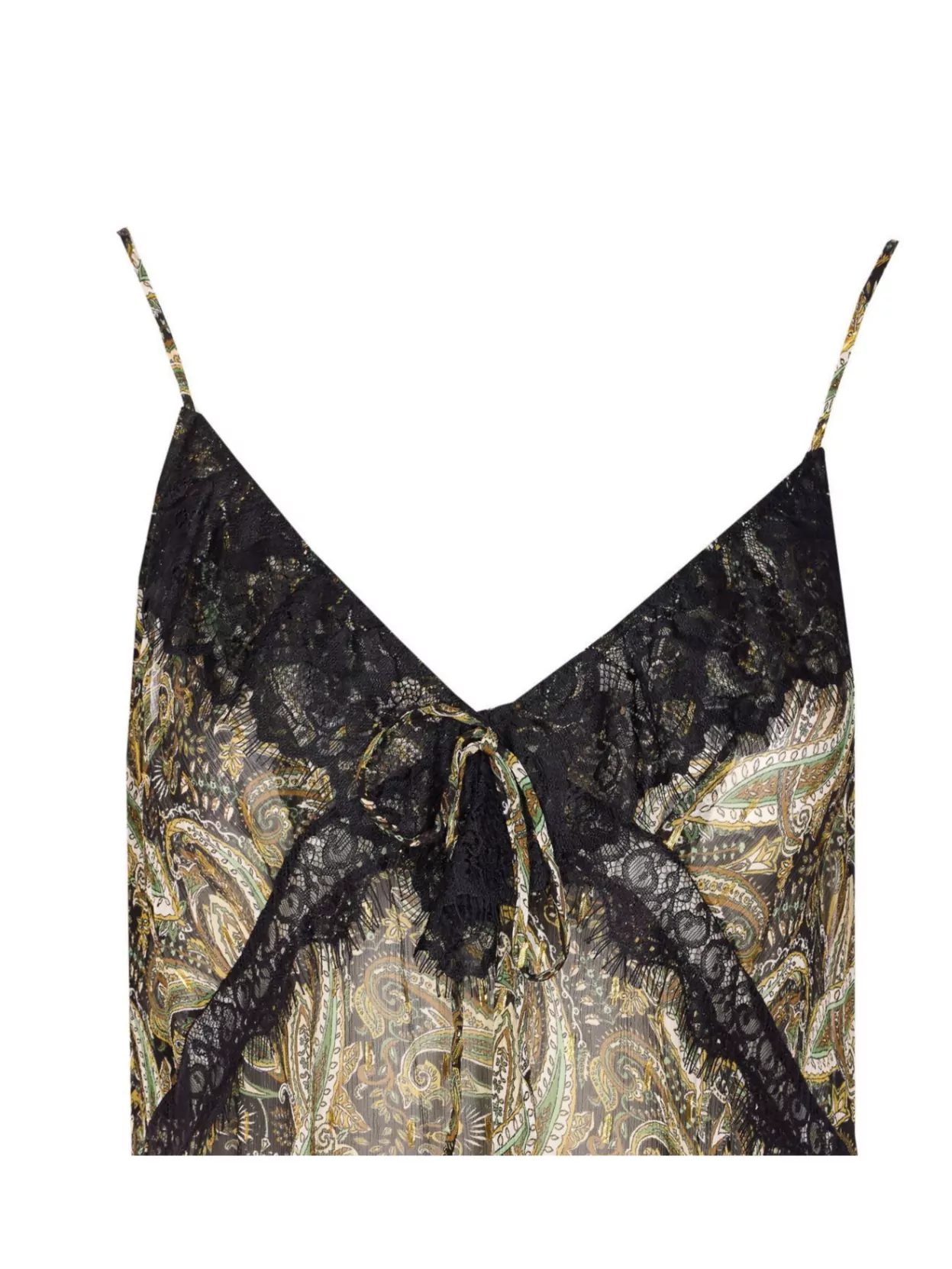 Pinko V Neck Top With Paisley And Lace