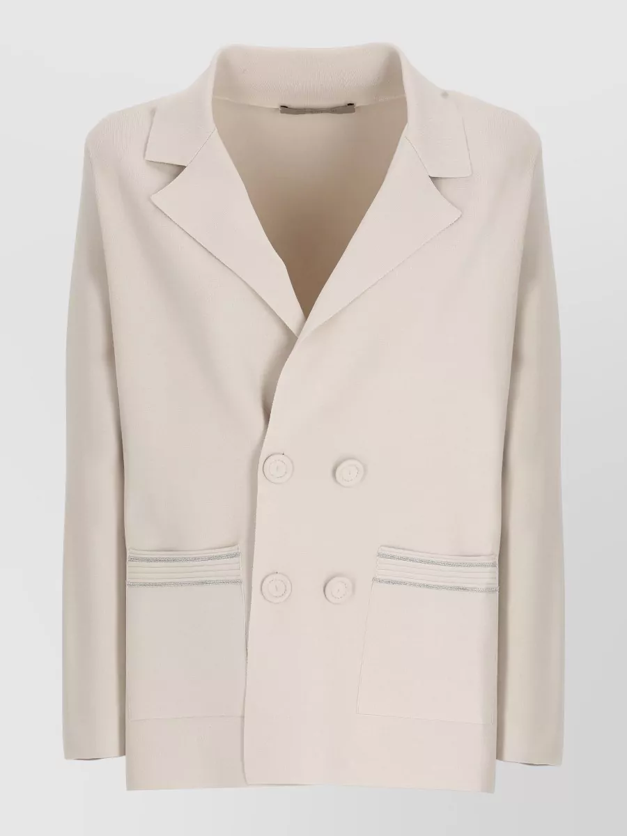 D.exterior single-breasted blazer