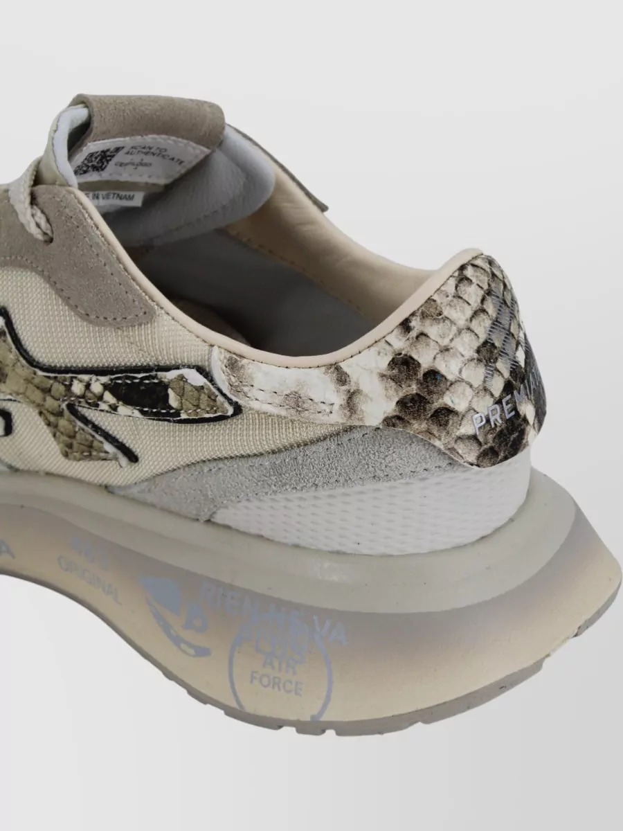Premiata Suede And Leather Low-Top Sneakers