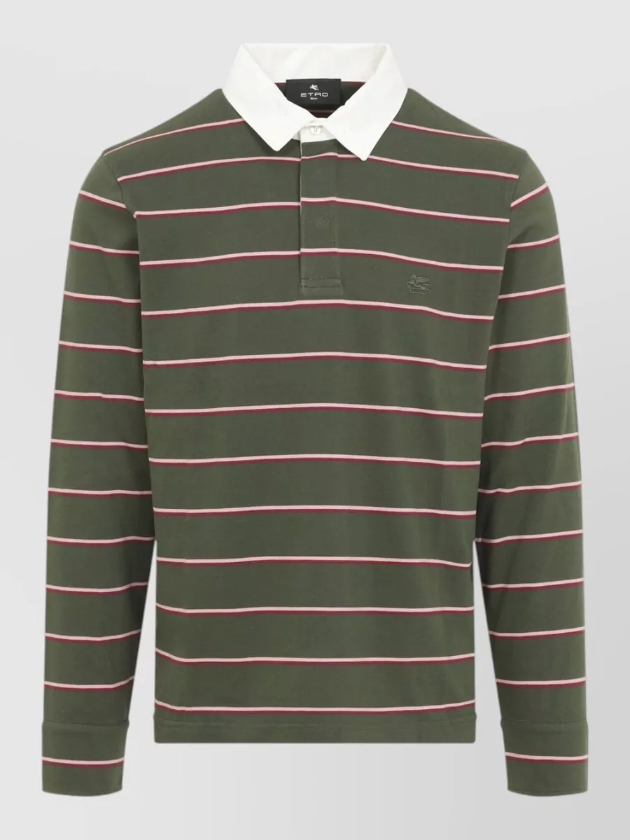 Etro striped long-sleeve polo shirt