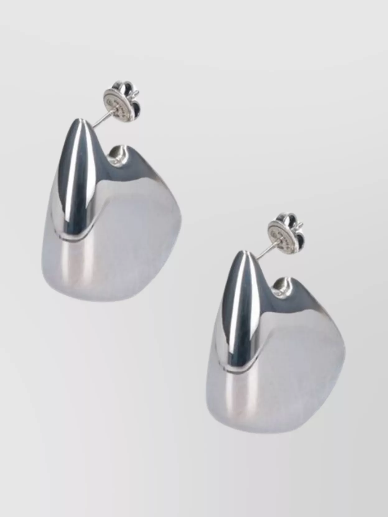Bottega Veneta Polished Geometric Shape Earrings In Silver