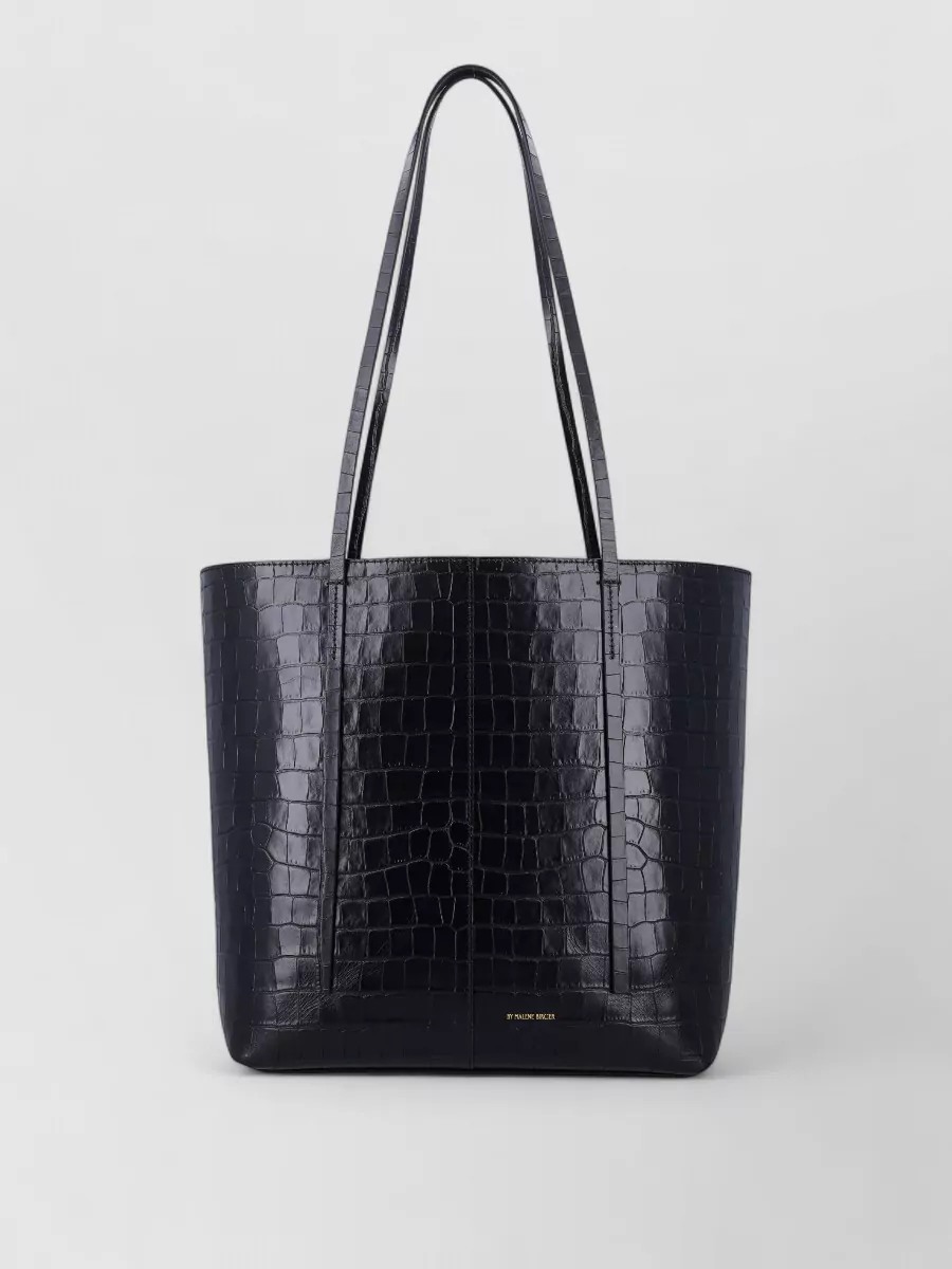 By Malene Birger leather croco-embossed tote bag