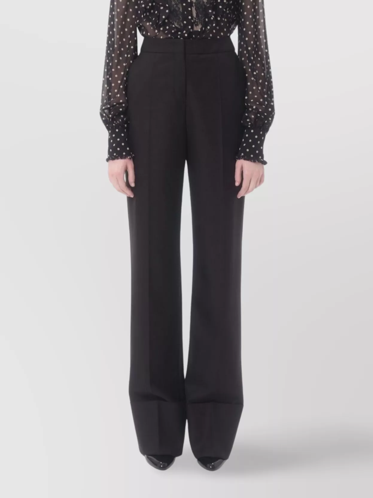 Valentino Wool Trousers With Straight Leg And High Waist