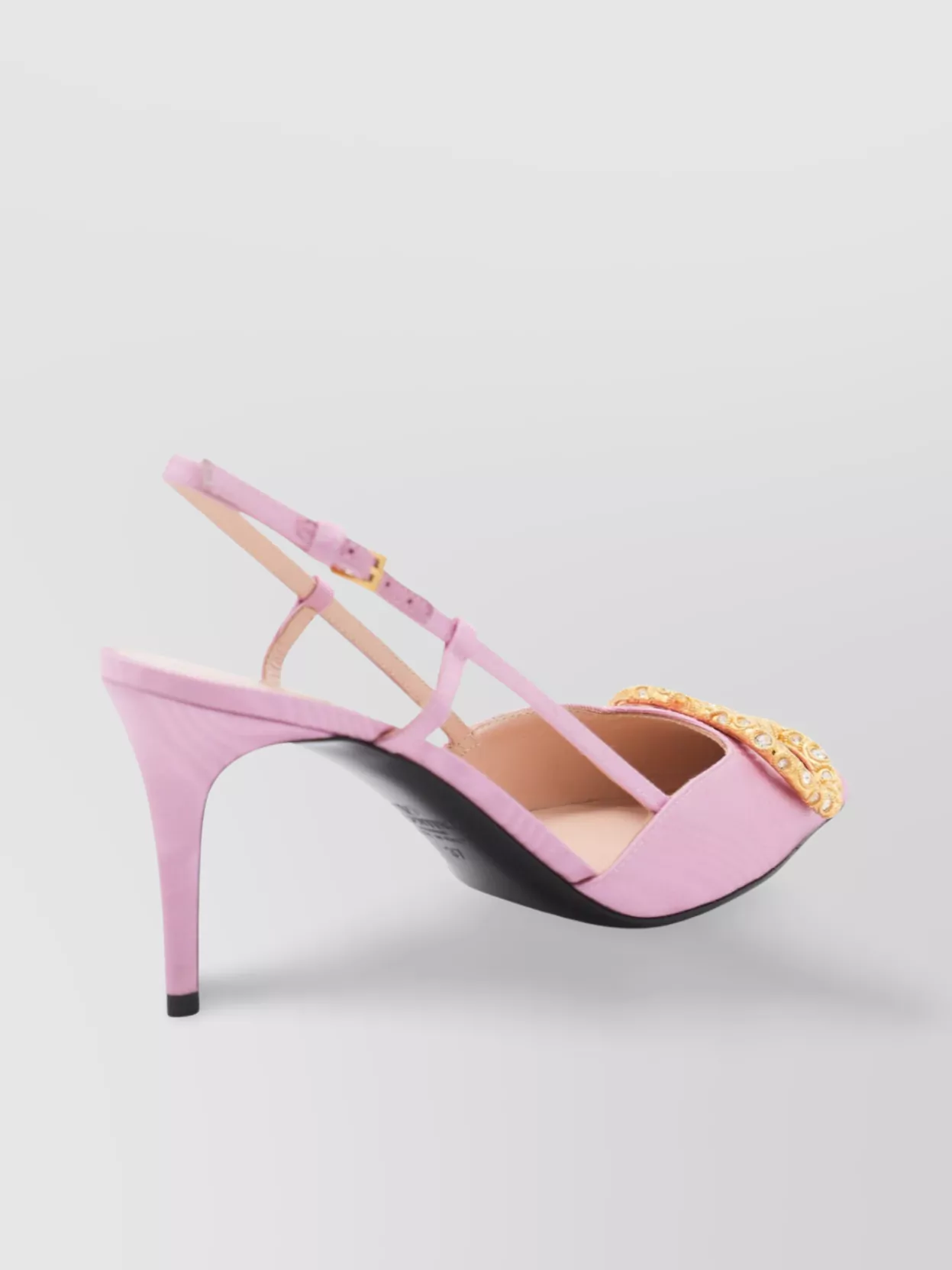 Valentino Vlogo Signature Slingback In Leather With Rhinestones