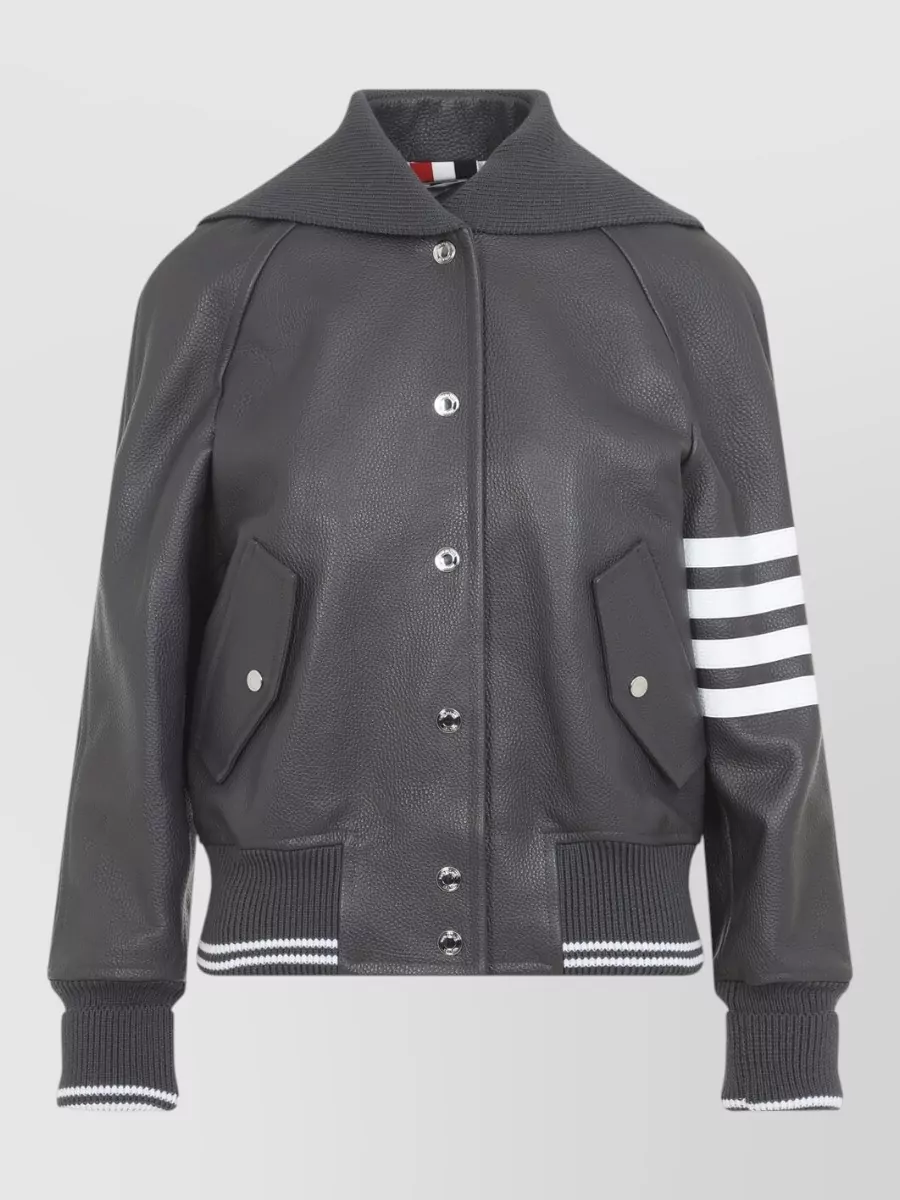 Thom Browne Leather Oversized Single-breasted Coat
