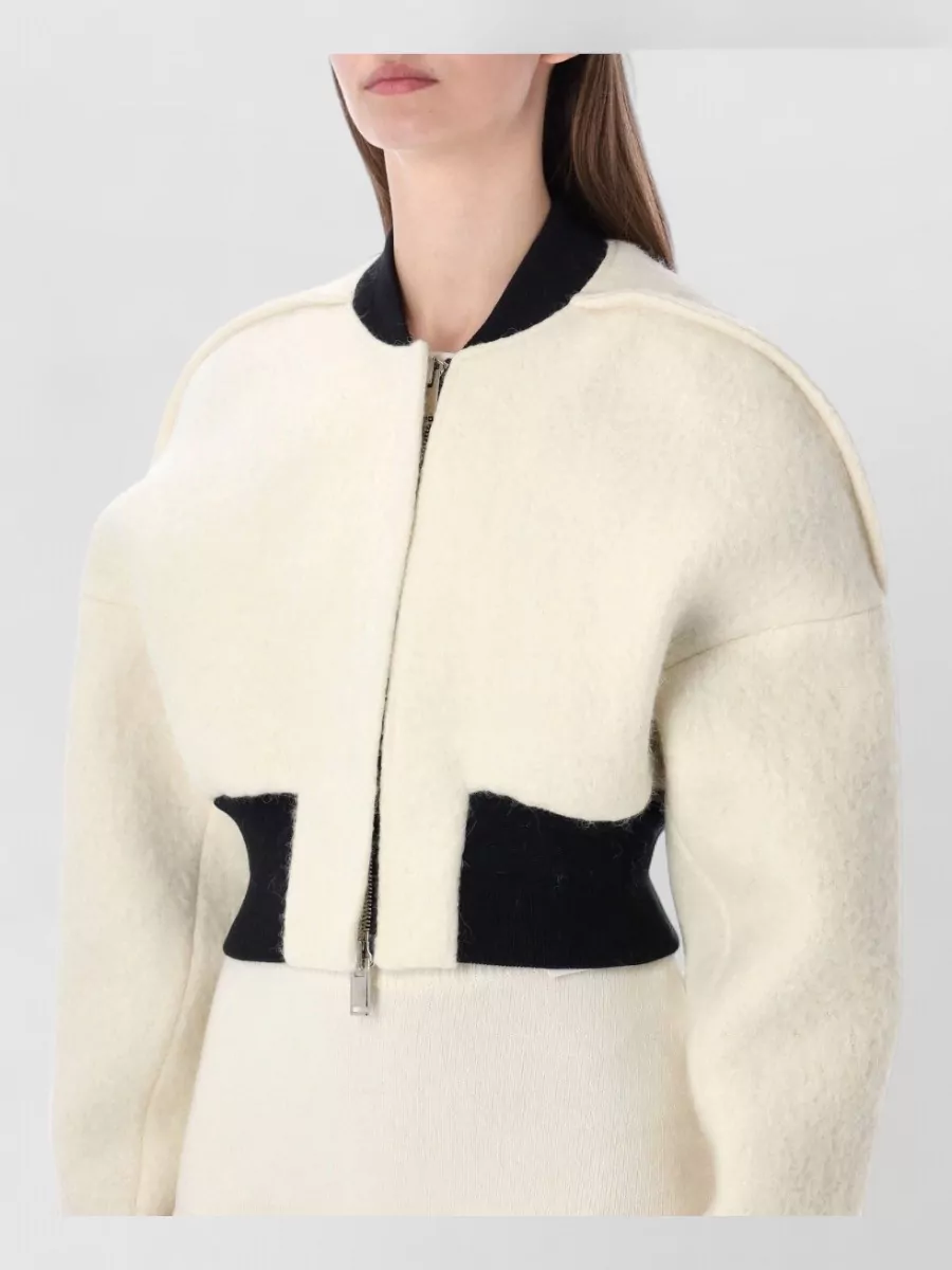 The Frankie Shop Wool Cropped Bomber Jacket
