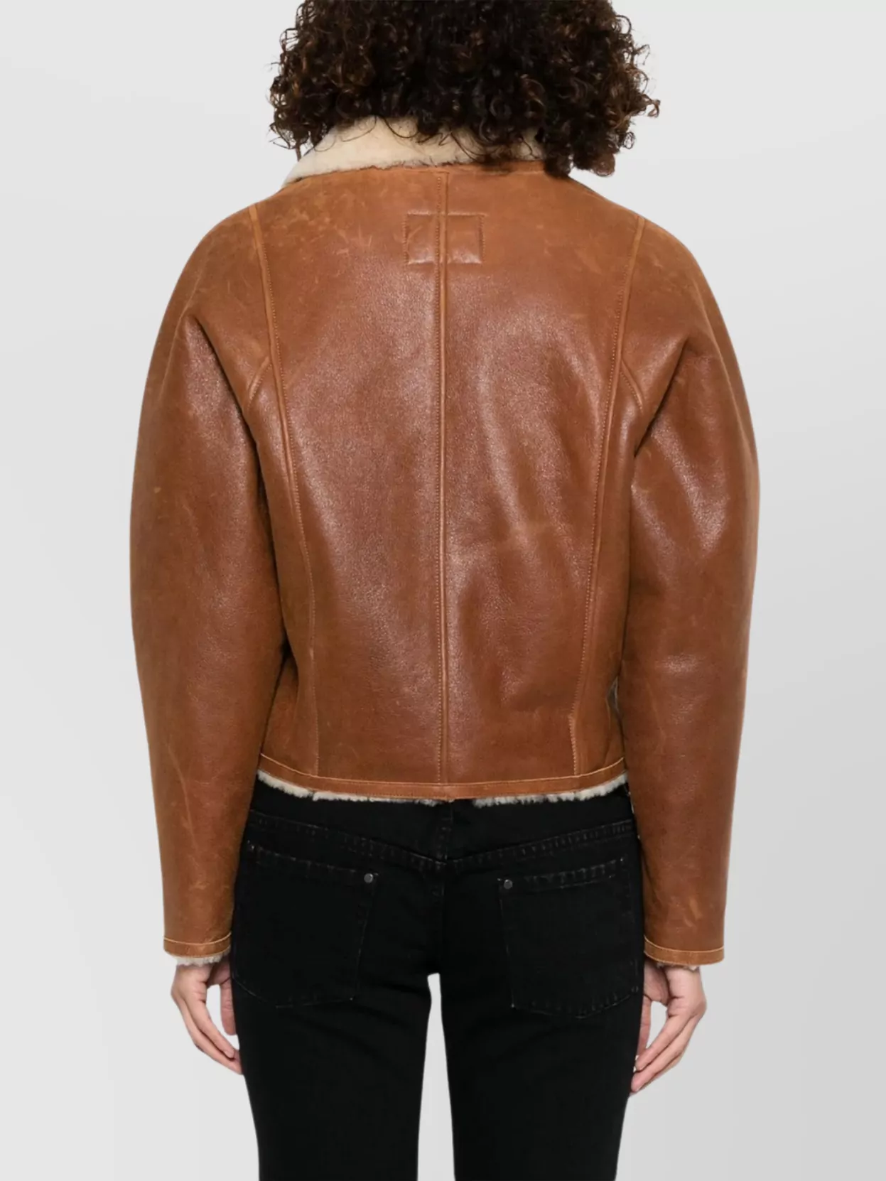 Isabel Marant Luxurious Shearling Leather Jacket With High Collar In Brown