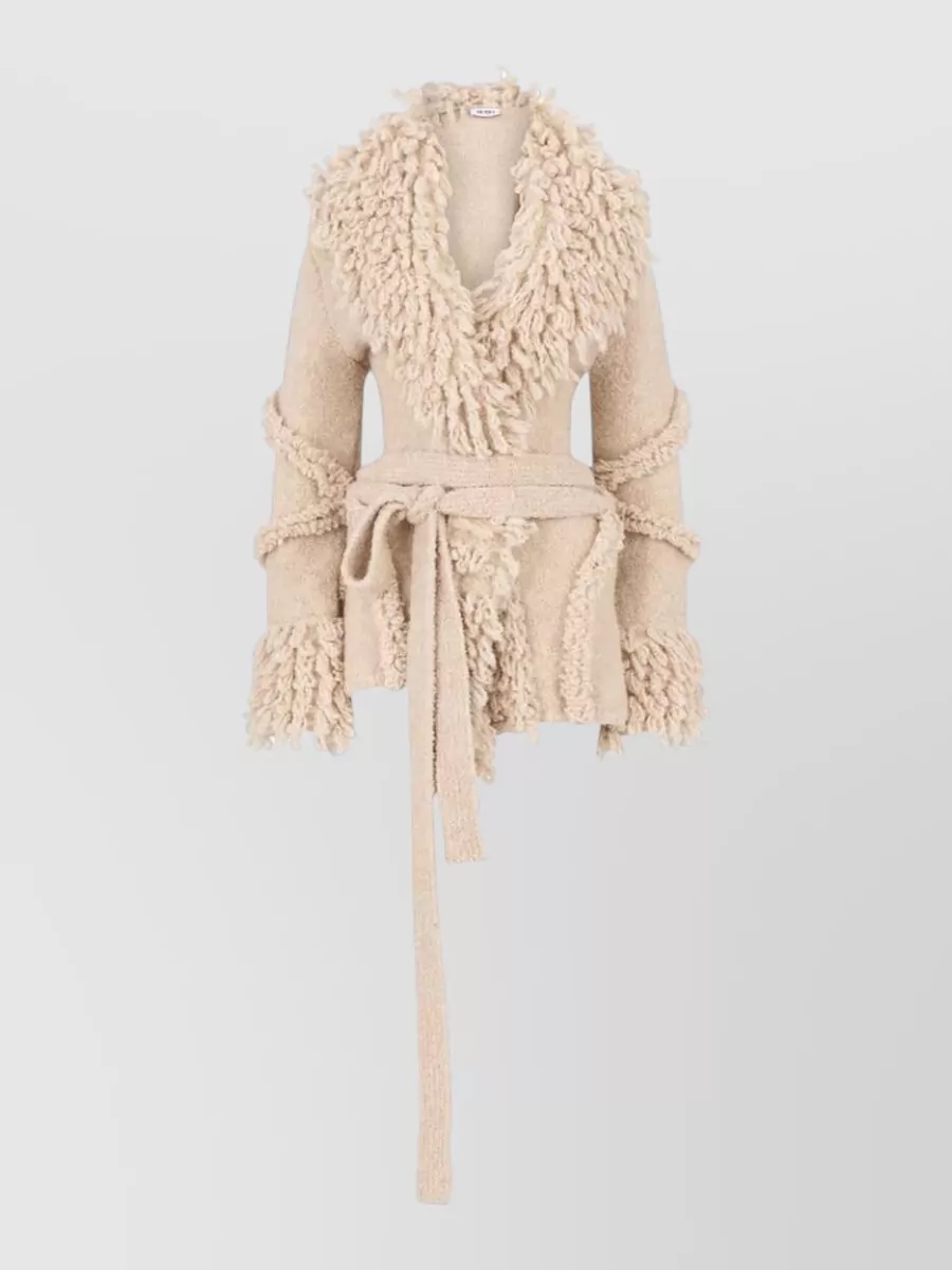 The Attico textured belted cardigan