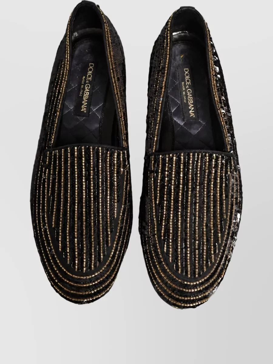 Dolce&Gabbana Leather Sequin Loafers