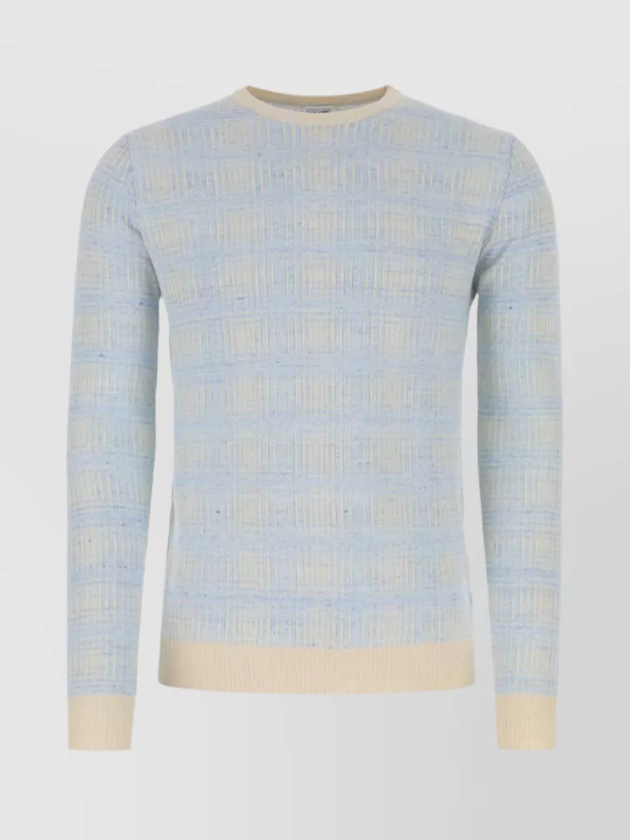 Shop Aspesi Striped Crewneck Sweater With Ribbed Hem And Cuffs In Pastel