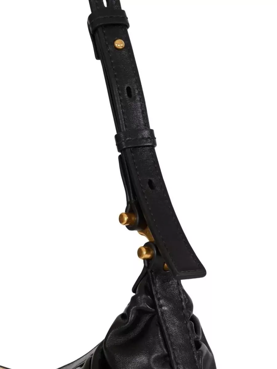 Balmain Ebene Leather Shoulder Bag