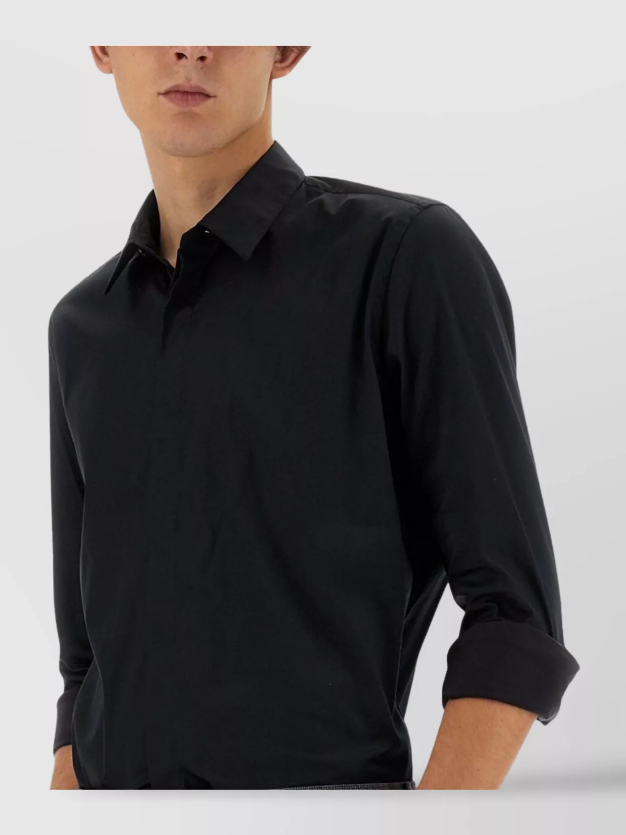 Pt Torino Cuffed Sleeves Cotton Shirt