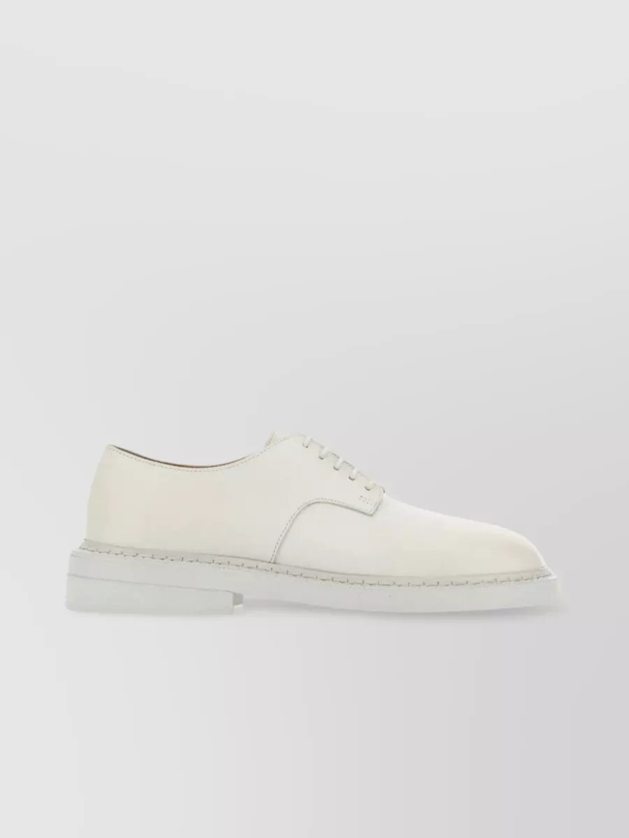Shop Marsèll Vintage Leather Lace-up Shoes In Cream