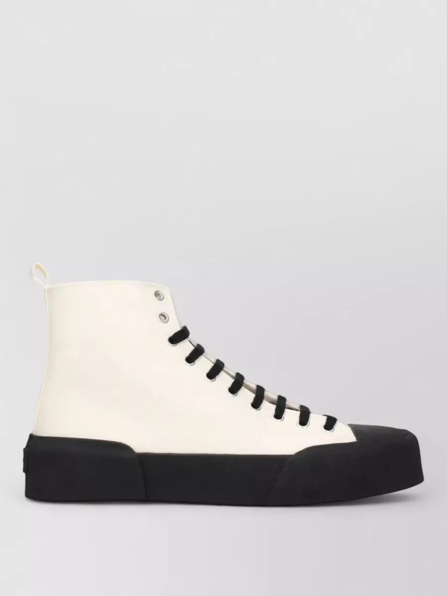 Jil Sander Canvas High-Top Sneakers