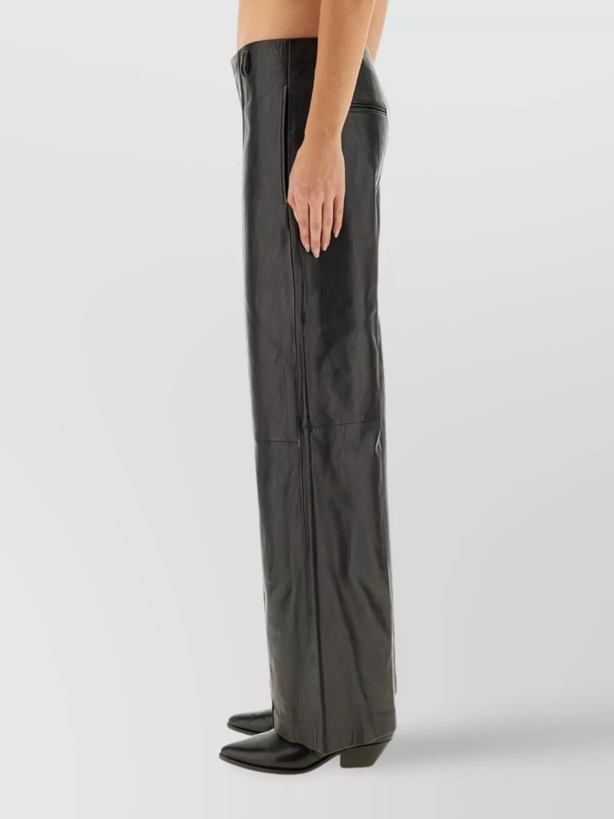 Isabel Marant Wide-leg Trousers Leather Texture In Black