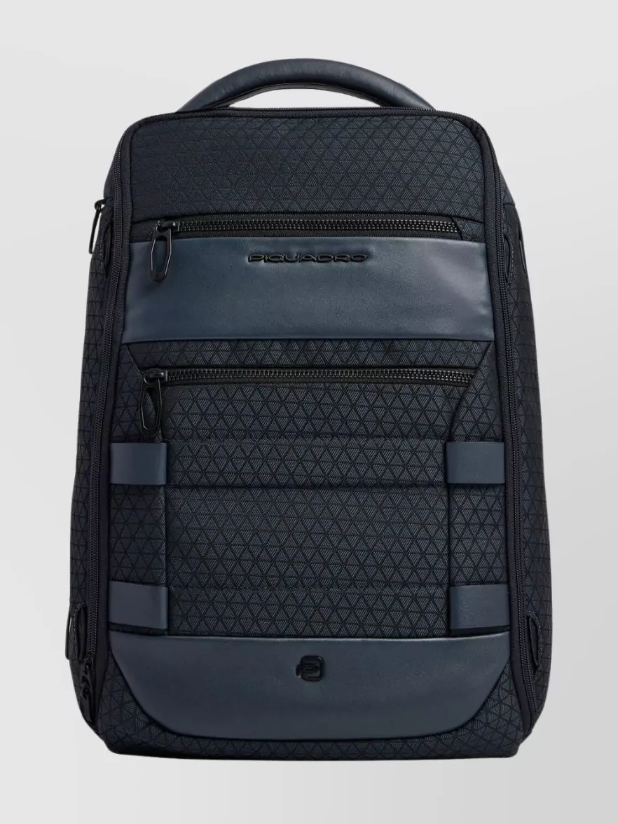 Piquadro Laptop And Tablet Geometric Backpack In Blue
