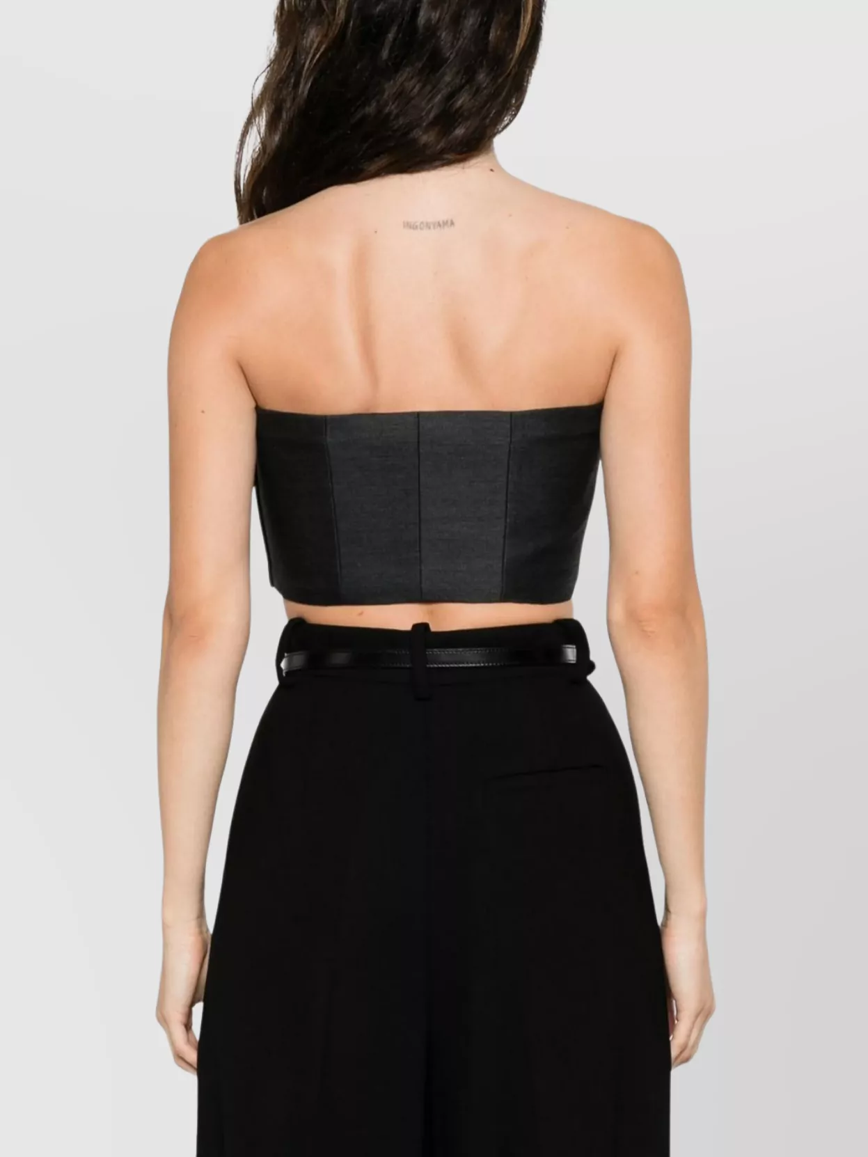 Alberta Ferretti Strapless Cropped Top Fitted Silhouette In Black
