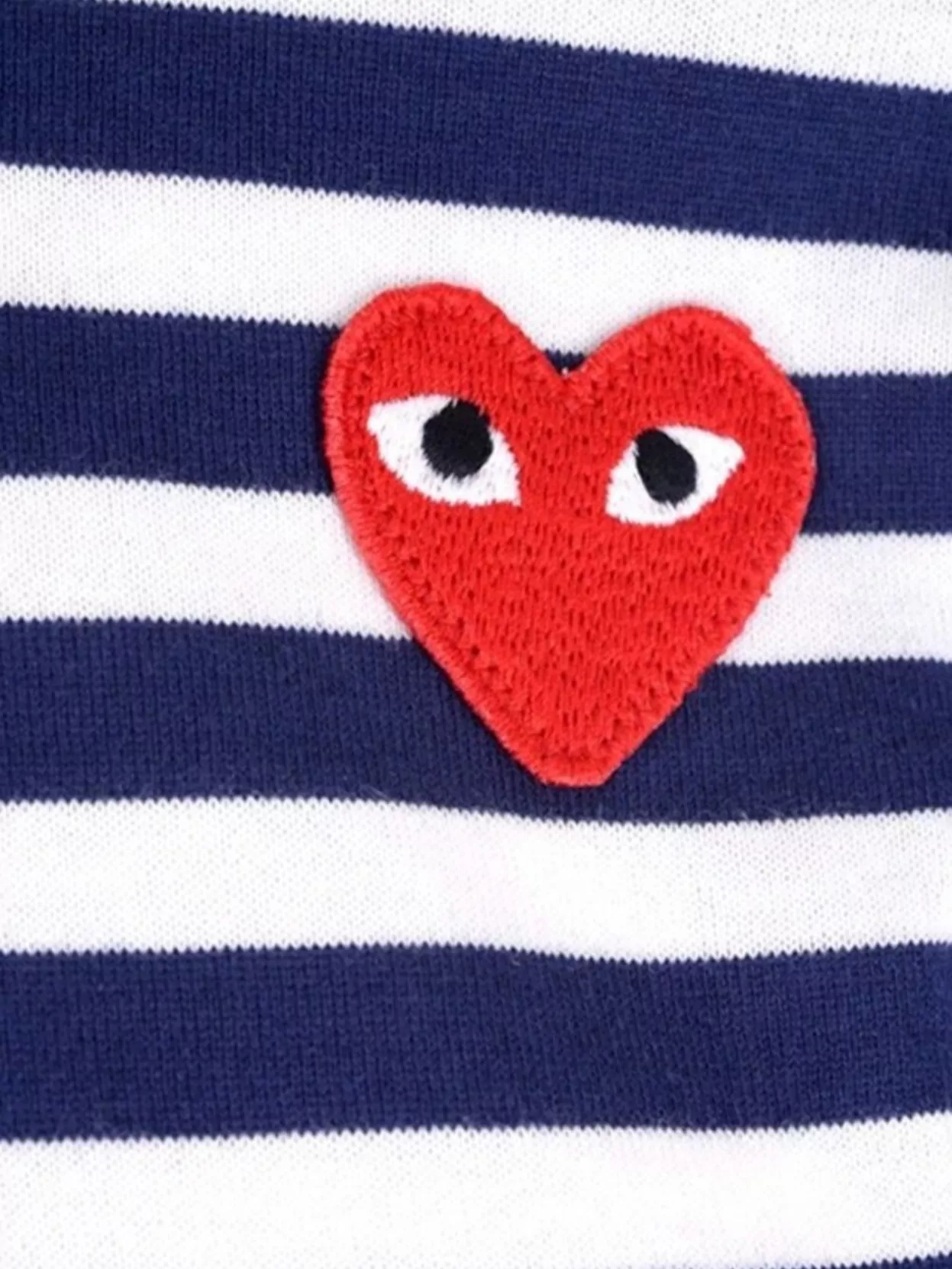 Comme Des Garçons Play Emblem Striped Heart Patch T-shirt