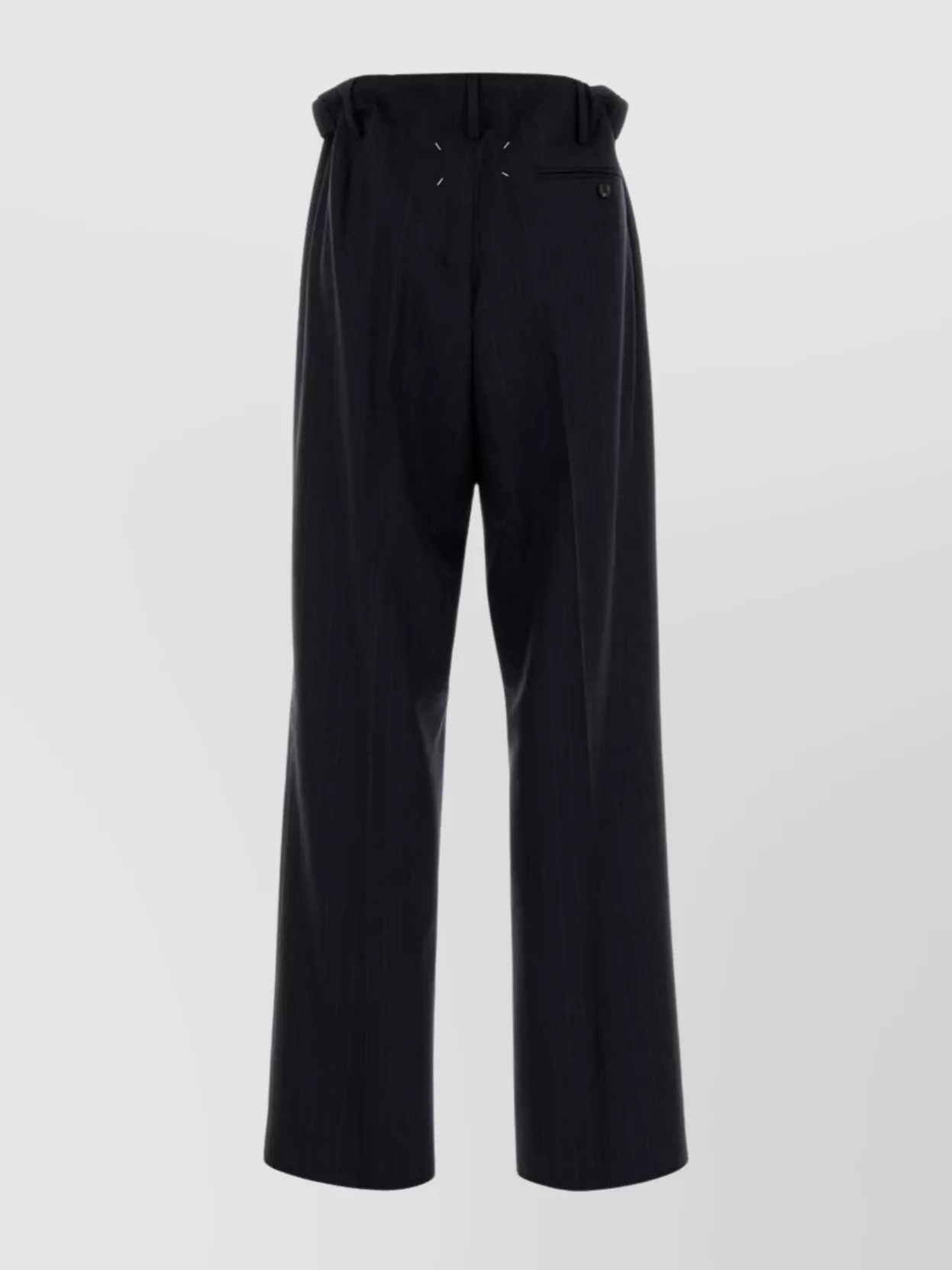 Maison Margiela Wide Leg Pinstripe Wool Trousers In Black
