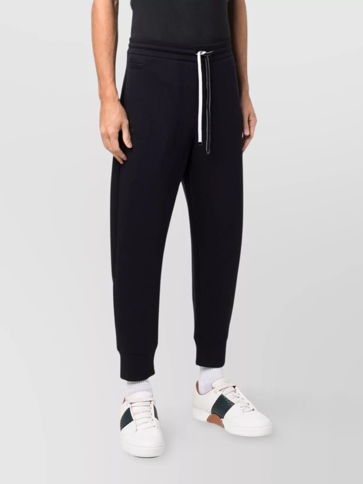 Emporio Armani Cotton Blend Mid-Rise Sweatpants With Elasticated Cuffs