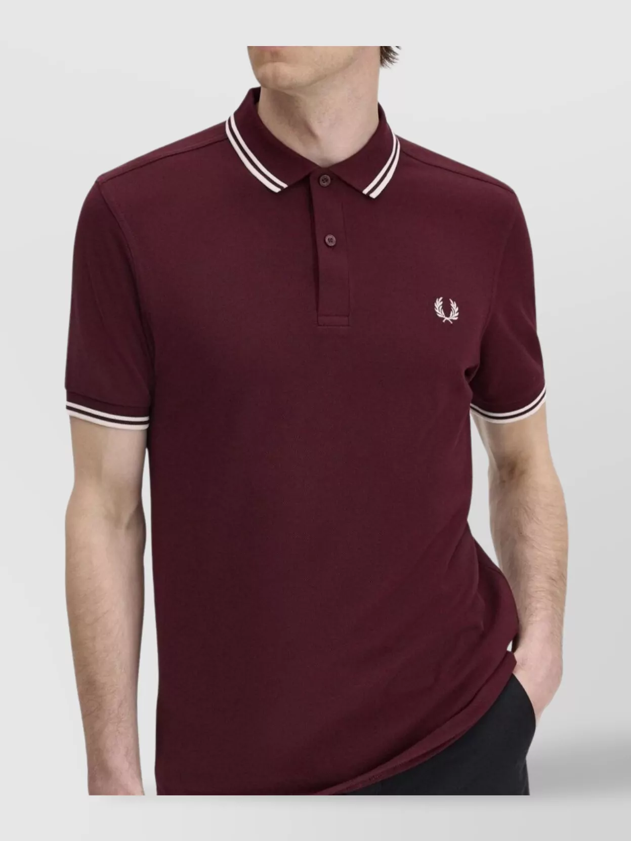 Fred Perry Ribbed Collar Short Sleeve Polo Shirt