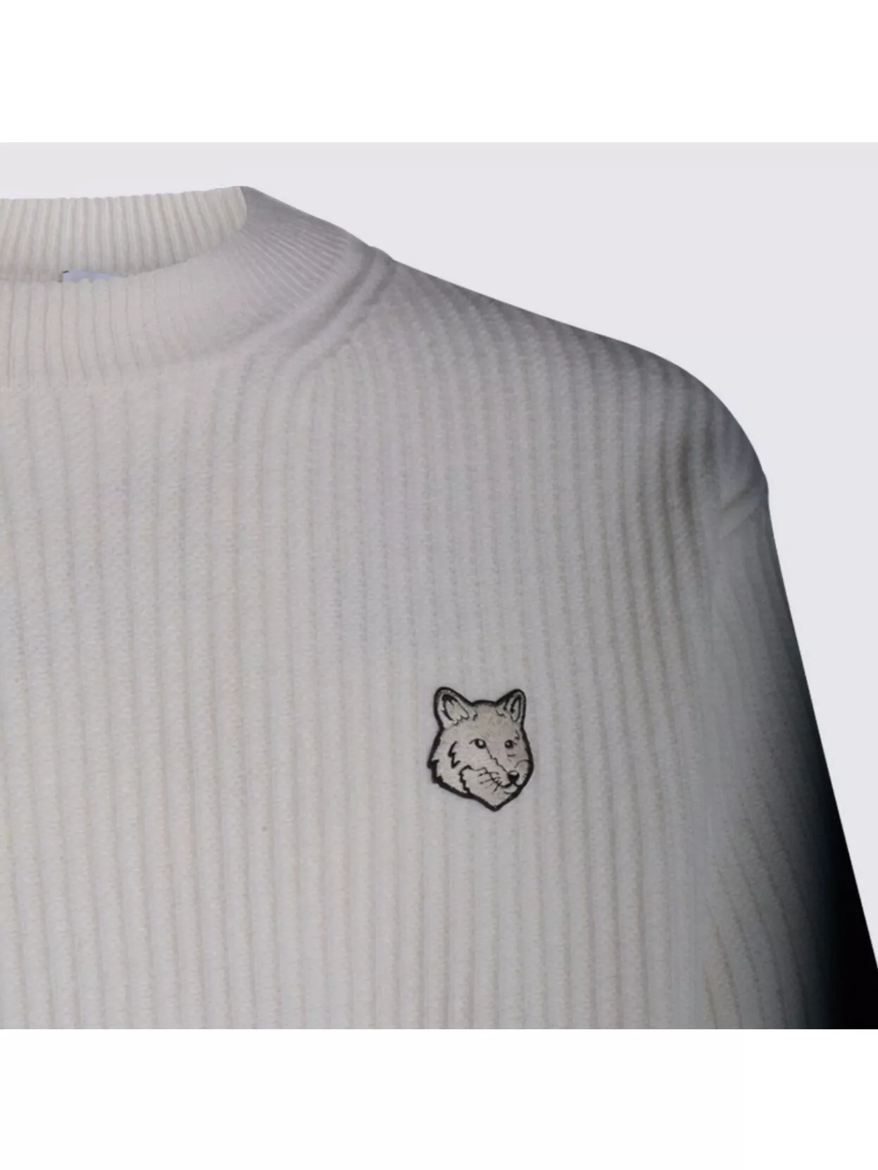 Maison Kitsuné Ribbed Long Sleeve Crew Neck Sweater