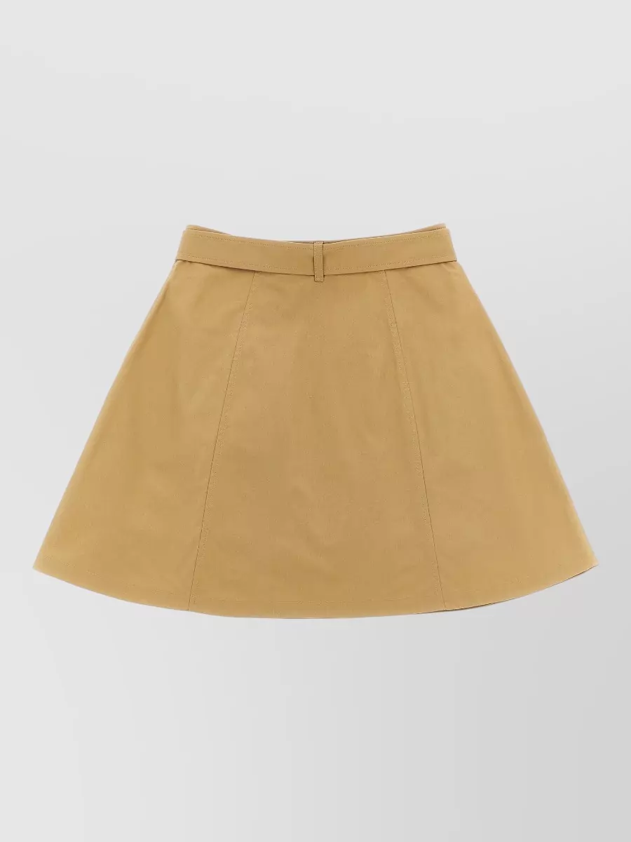 Burberry Cotton Twill Double-Breasted A-Line Skirt