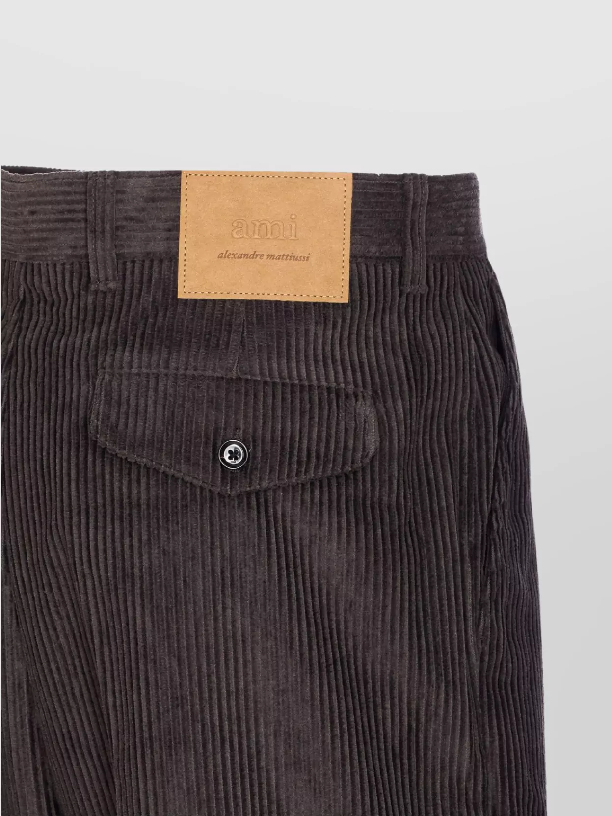 Ami Paris Textured Velvet Effect Trousers With 5 Pockets