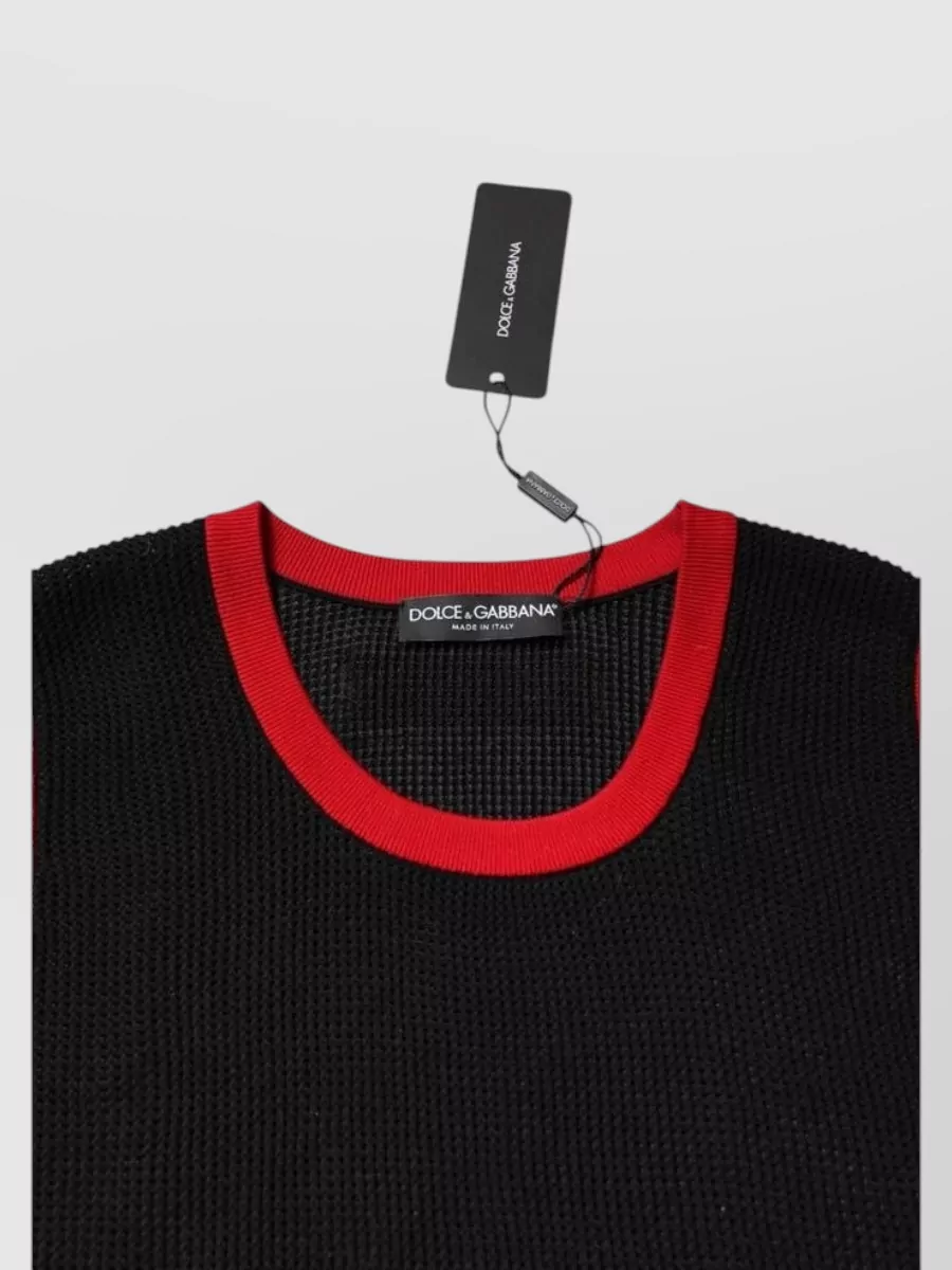 Dolce&Gabbana Cotton Fine-Knit Sleeveless Round-Neck Jumper
