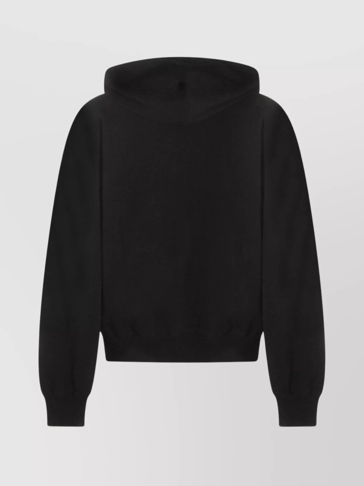 Off-white Hooded Sweatshirt With Graphic Print And Ribbed Cuffs In Black
