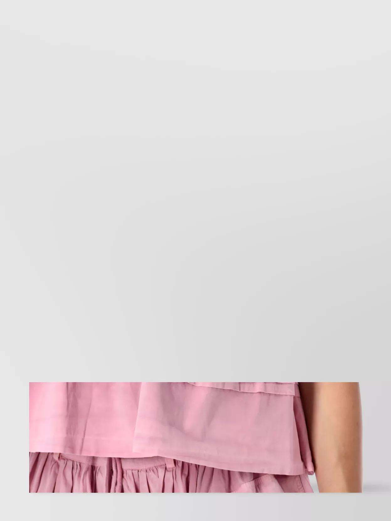 Ganni Bubble Flared Cotton Skirt With Drawstring Waist In Pink