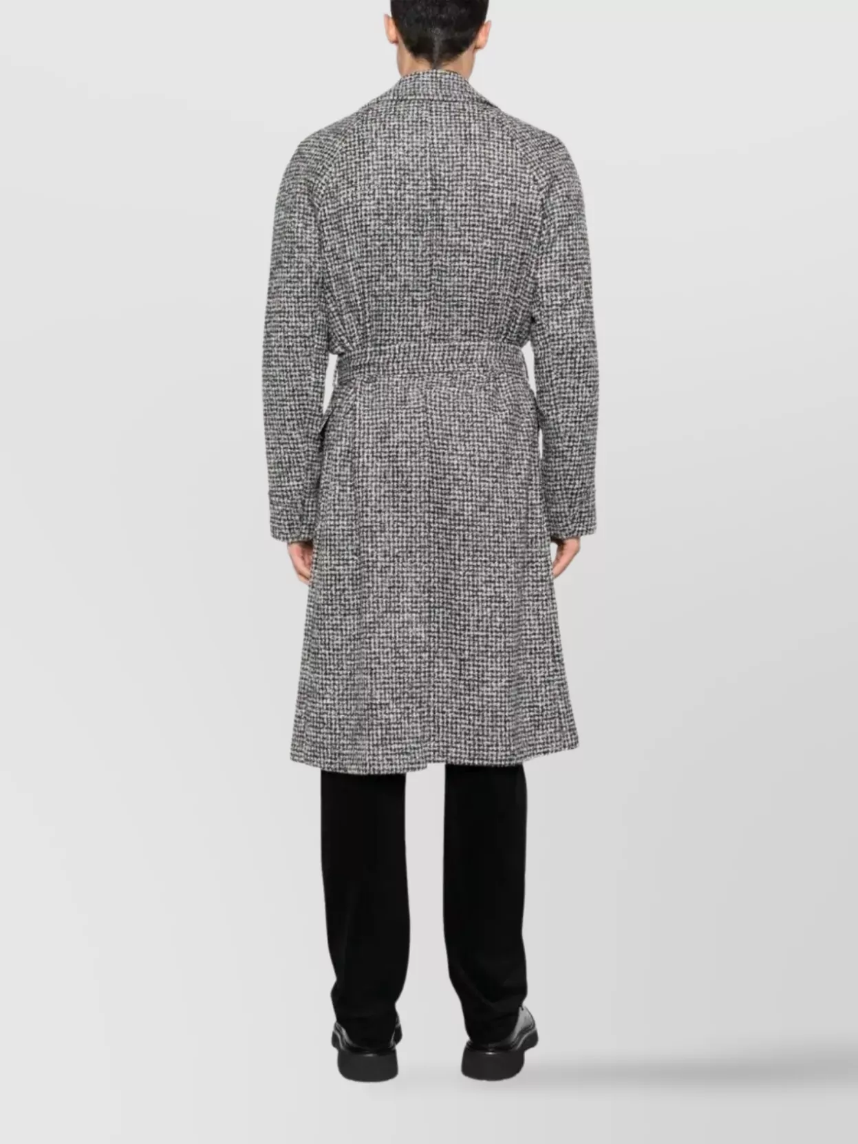 Lardini Double-breasted Coat With Textured Fabric In Gray