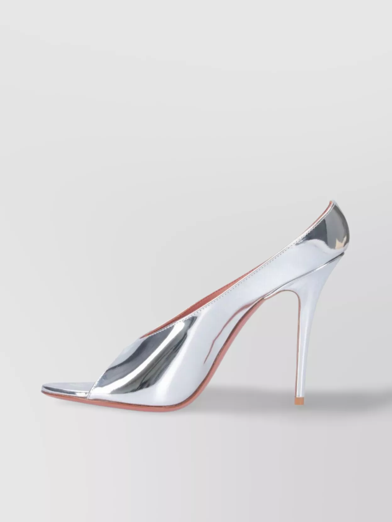 Amina Muaddi Shiny Peep Toe High Heel Pumps