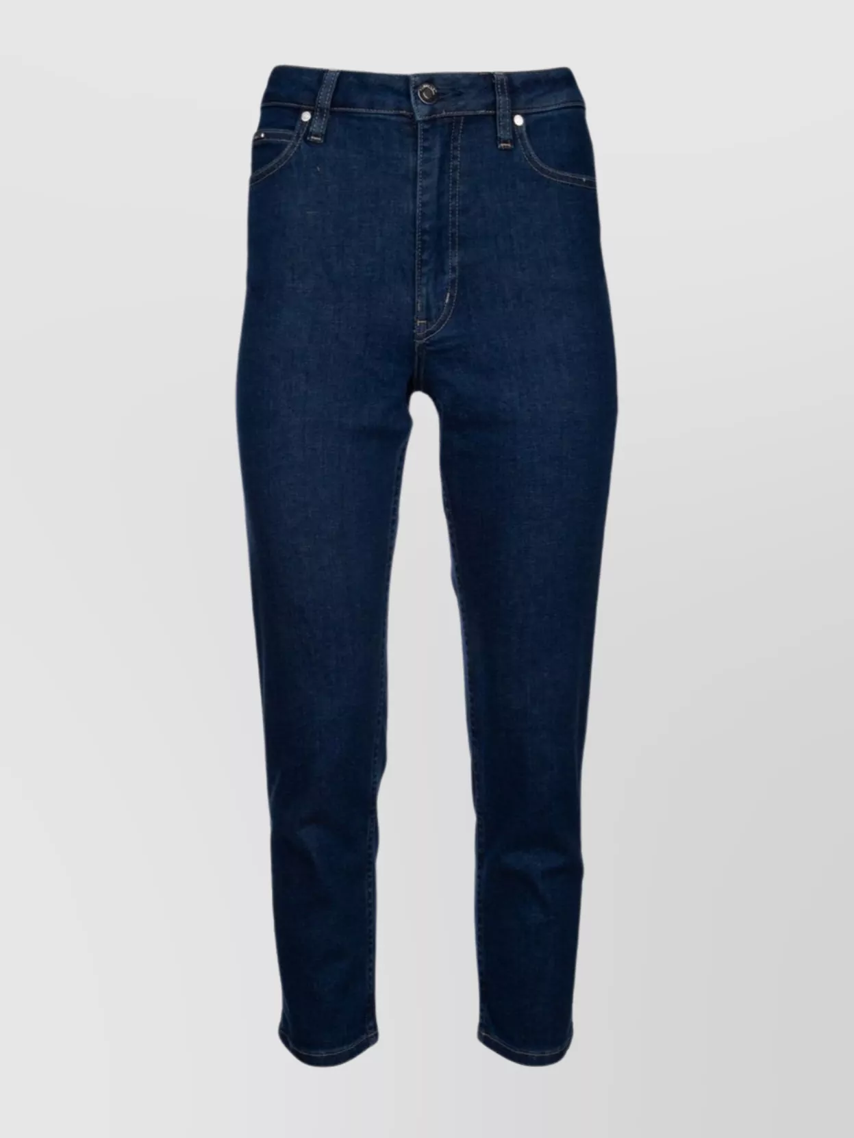 Shop Calvin Klein Denim Trousers With Belt Loops And Five-pocket Design