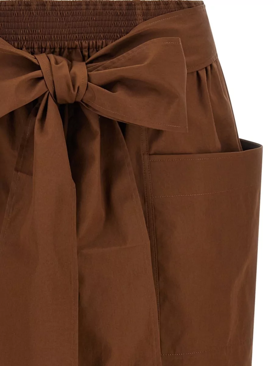 Chloé Cotton Gathered Midi Skirt