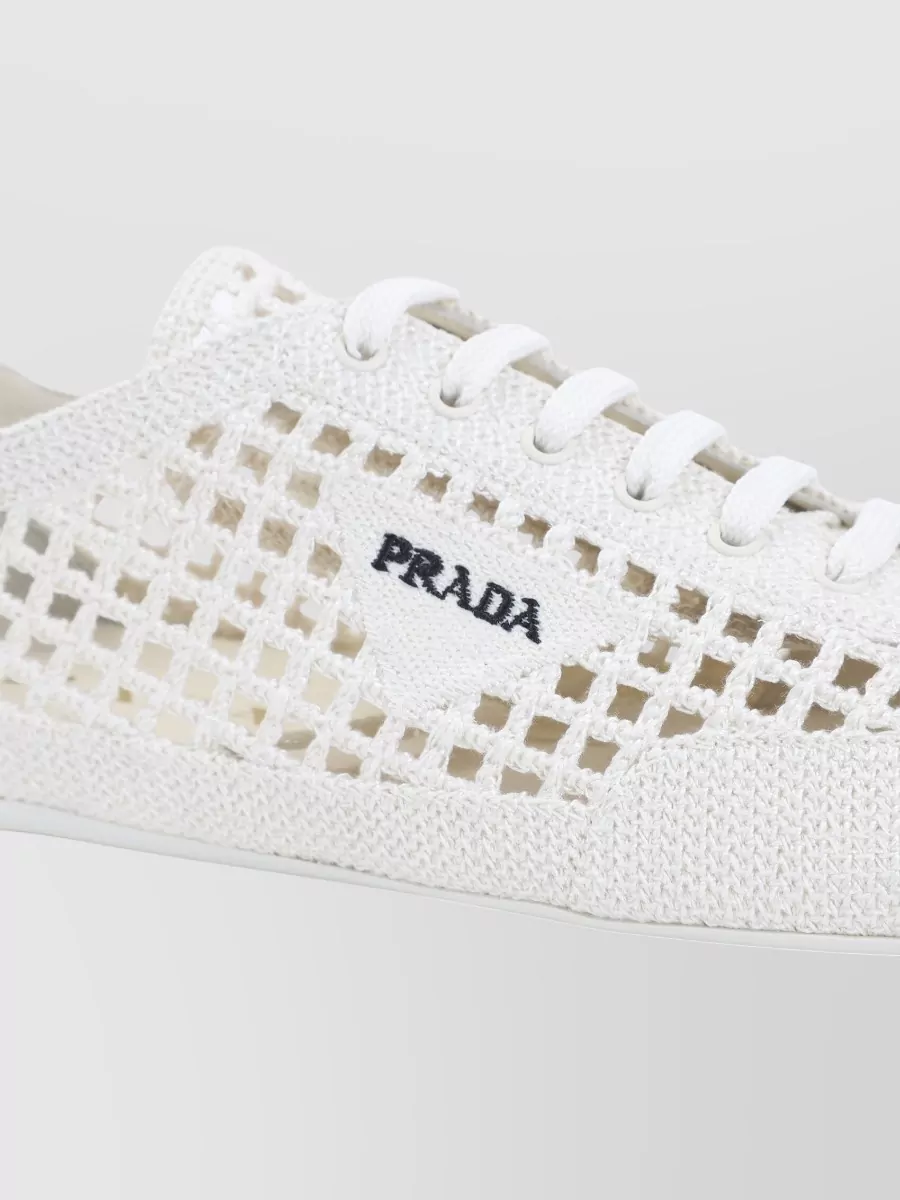 Prada Crochet Low-Top Sneakers