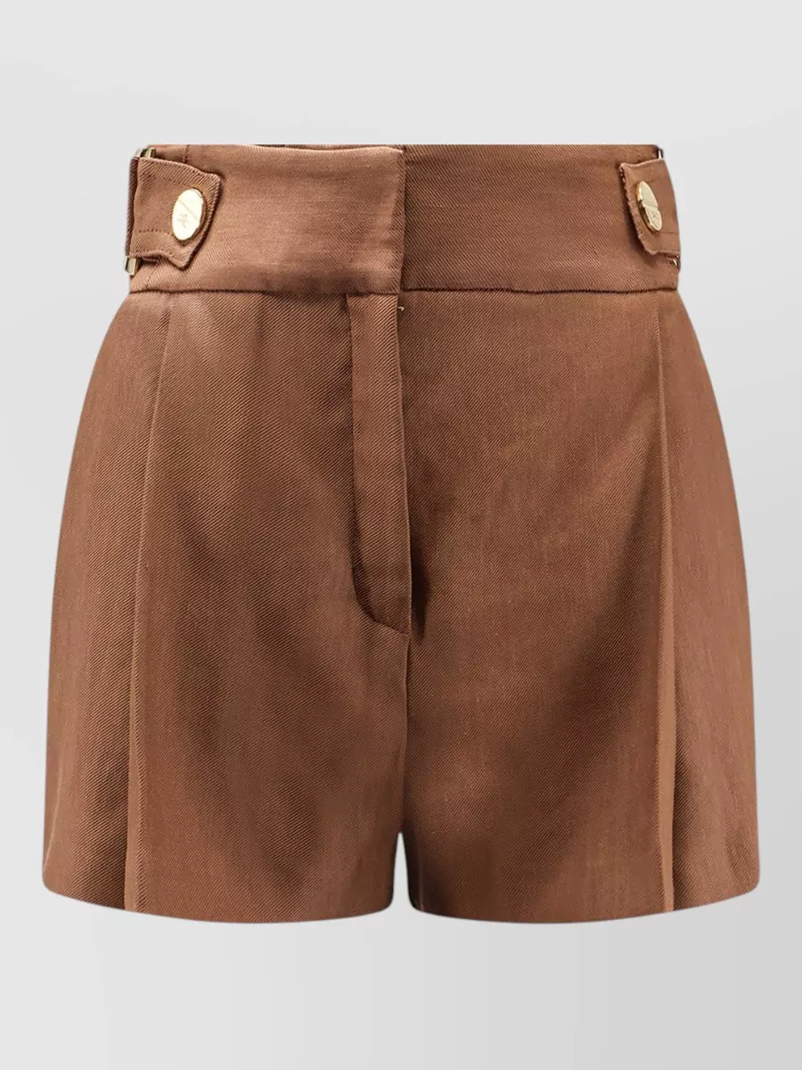 Elisabetta Franchi linen blend pleated cropped shorts