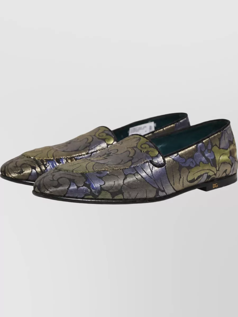 Dolce&Gabbana Leather Floral Loafers