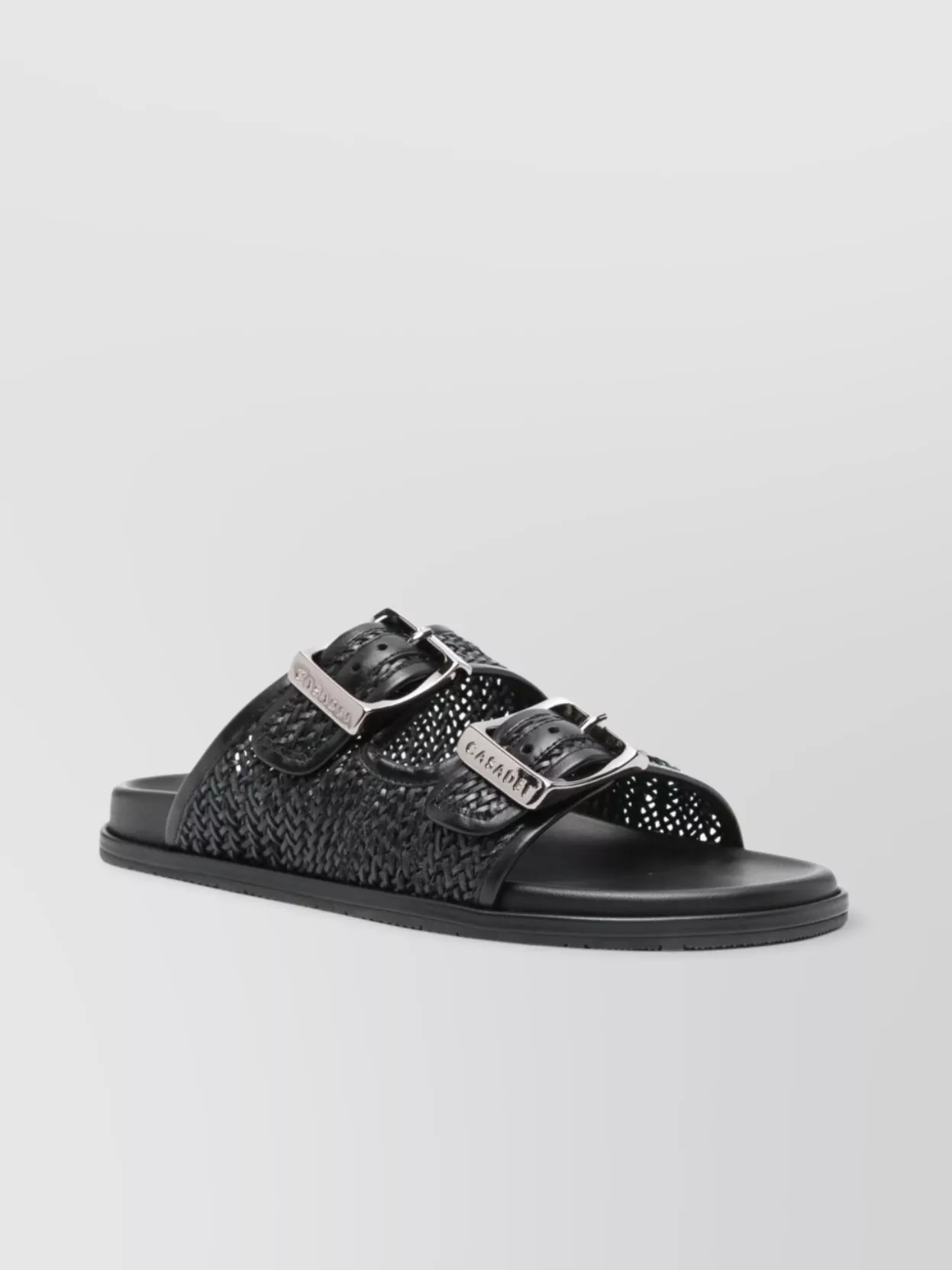 Casadei Perforated Rubber Sole Sandals With Round Toe In Black