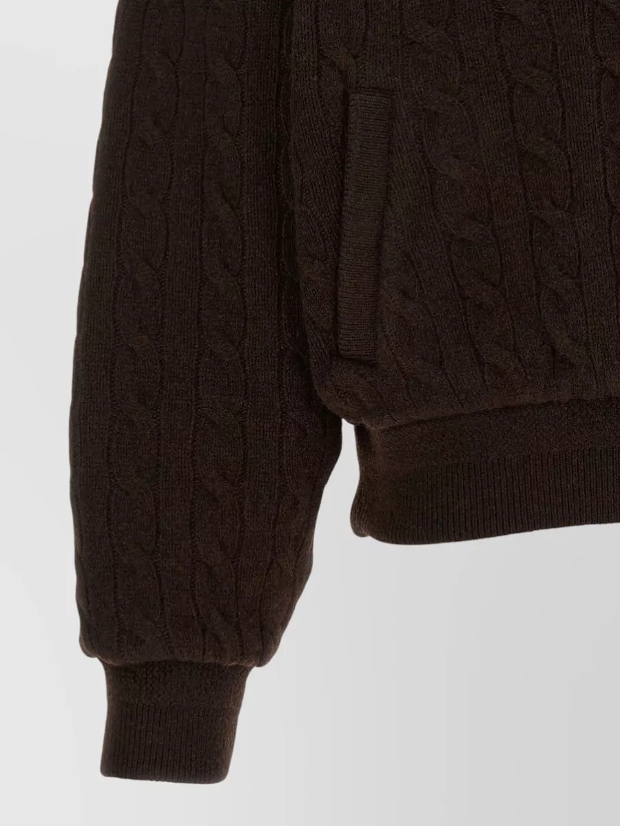 Polo Ralph Lauren Wool Cashmere Braided Bomber Jacket