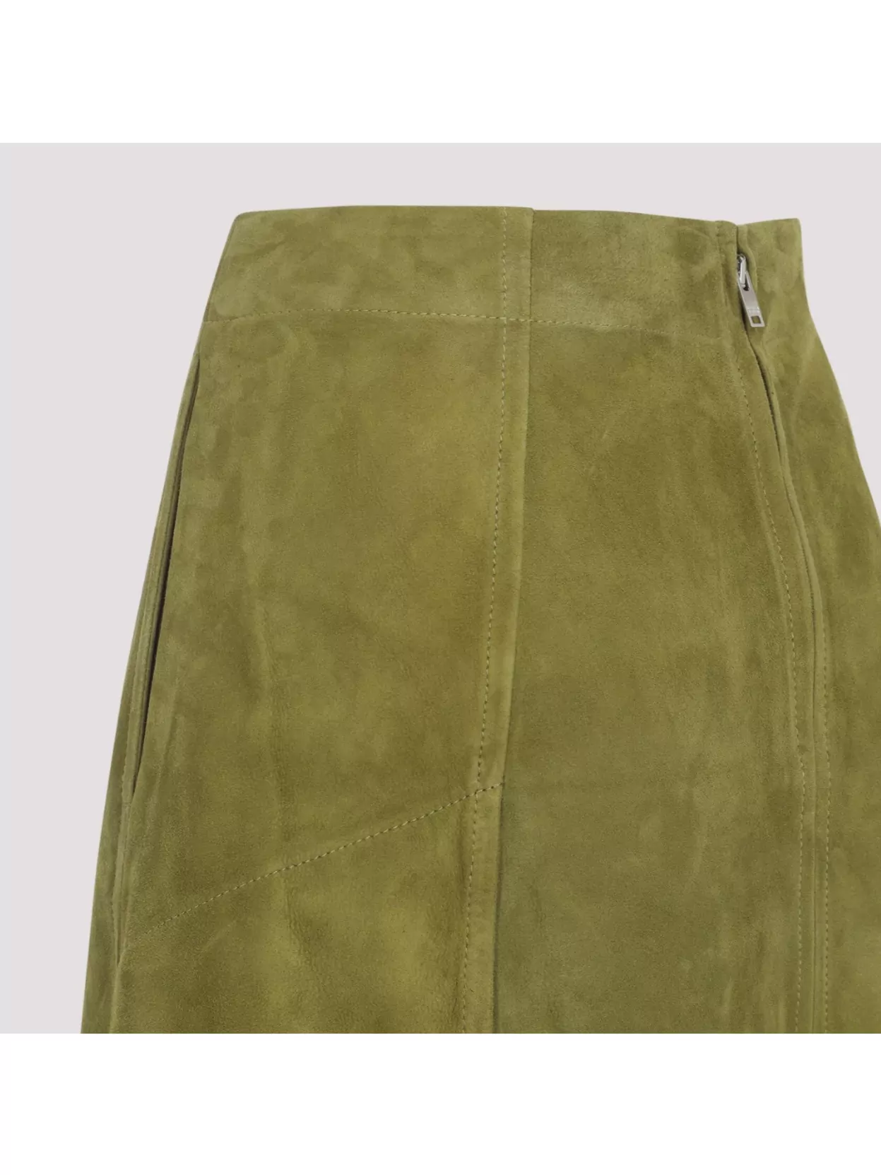 Bottega Veneta A-Line Suede Leather Skirt With Panel Detailing