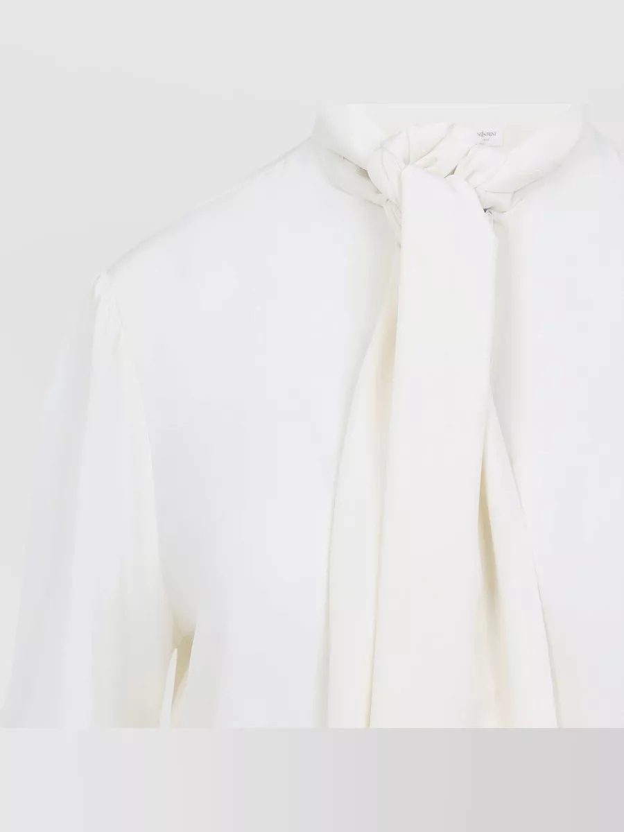 Saint Laurent Silk Tie Neck Blouse