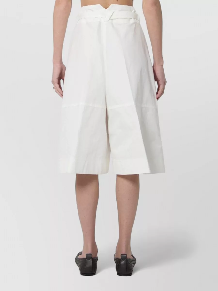 Bottega Veneta Cotton High-Rise Wide-Leg Culotte Shorts