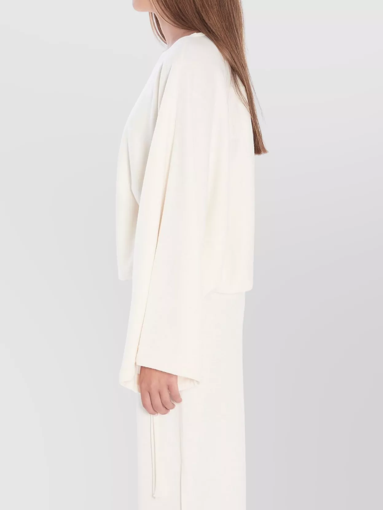 Max Mara Wool Batwing Sleeve Cropped Sweater
