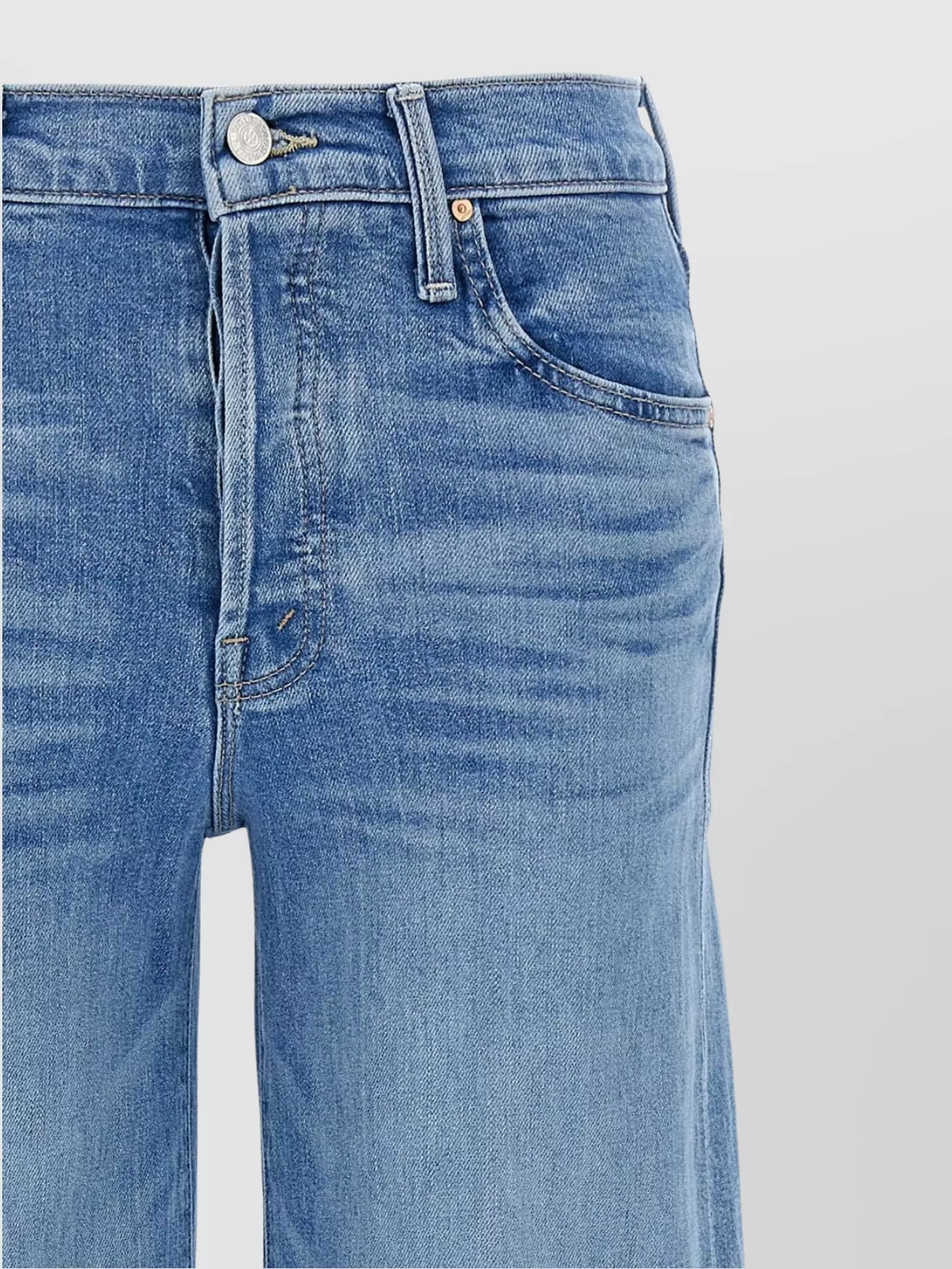 Mother The Twister Sneak Frayed Hems Flared Wide Leg Jeans