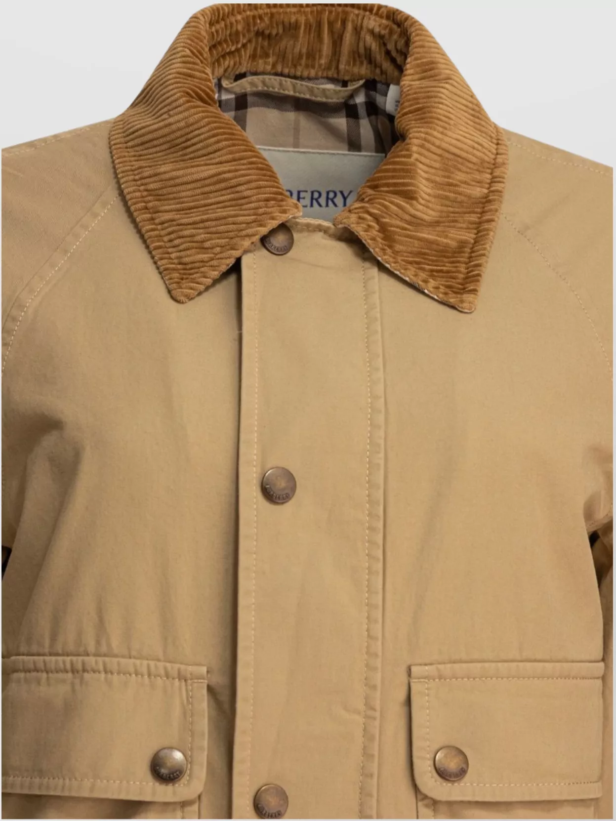 Burberry Collar Corduroy Pockets Sleeves Long