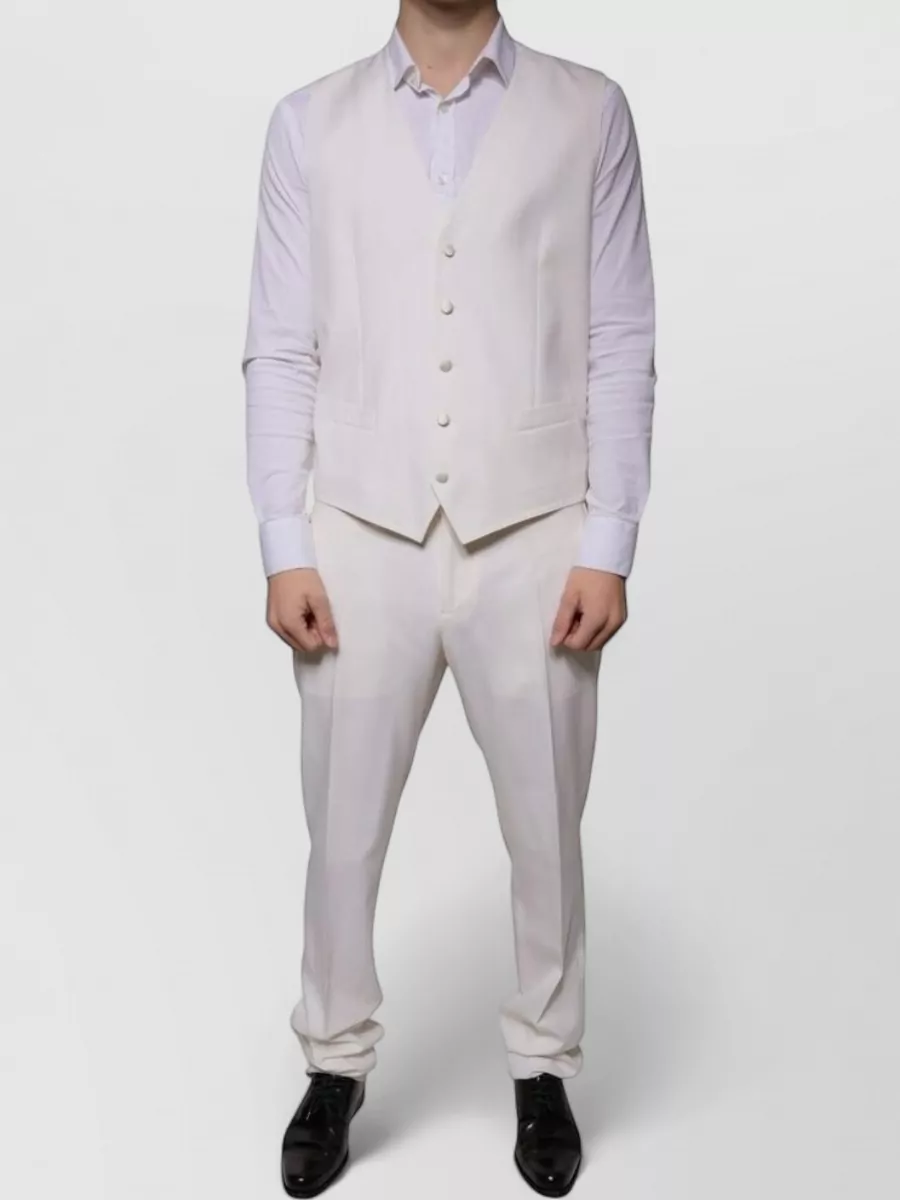 Dolce&Gabbana wool silk slim-fit three-piece single-breasted suit