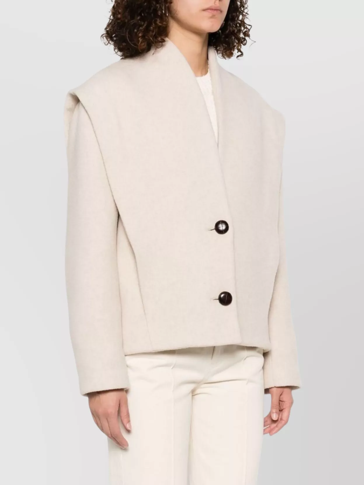 Isabel Marant Wool Jacket With Structured Shoulders And Collarless Design
