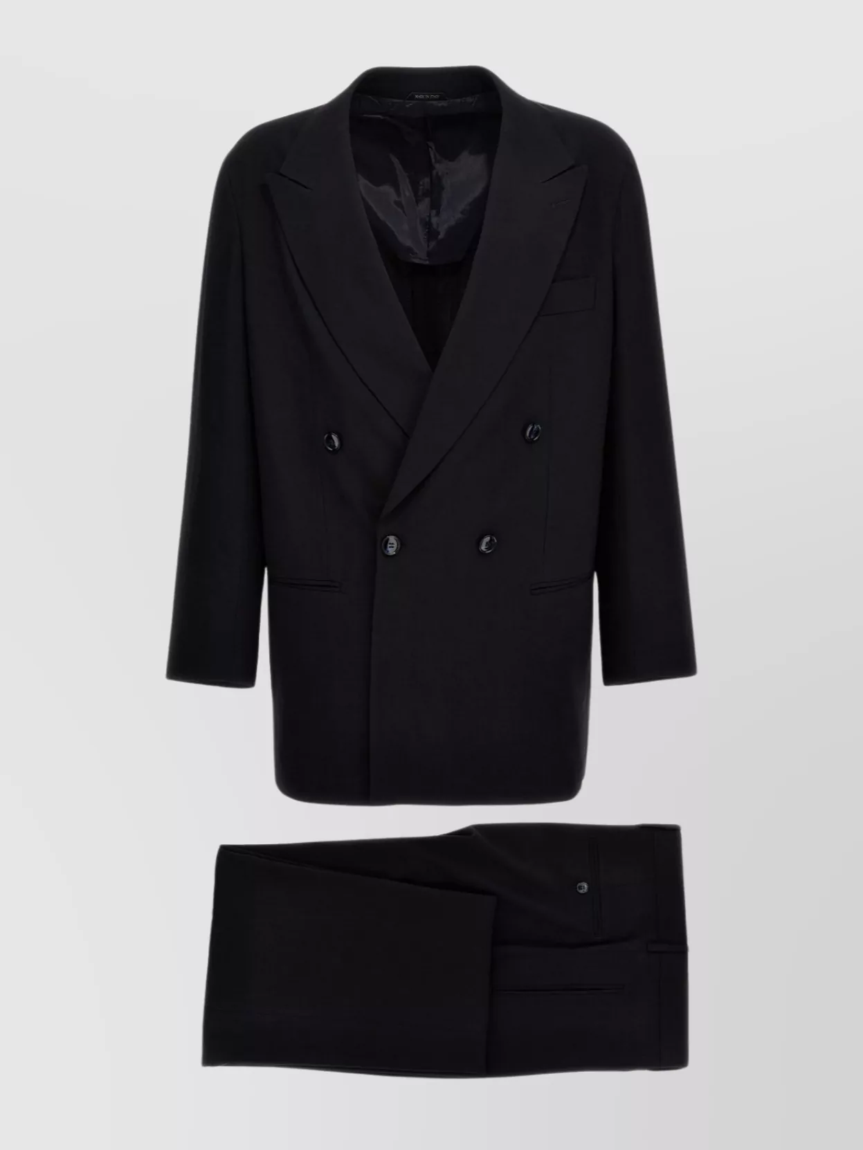 Shop Giorgio Armani Tailored Wool Suit With Double-breasted Front