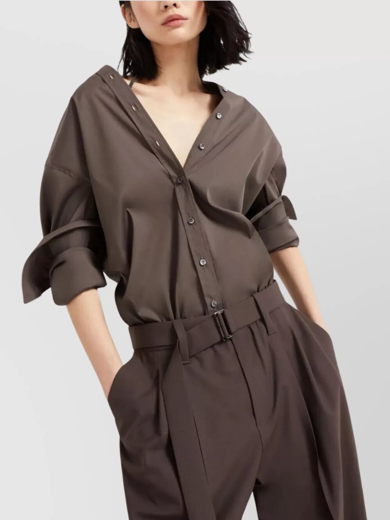 Brunello Cucinelli Collared Neck Long Sleeves Pleated Back Detail